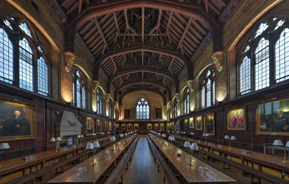 England, College, Oxford, Dining Hall, Balliol