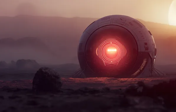 Пустыня, технологии, сфера, desert, science fiction, sunlight, научная фантастика, sphere