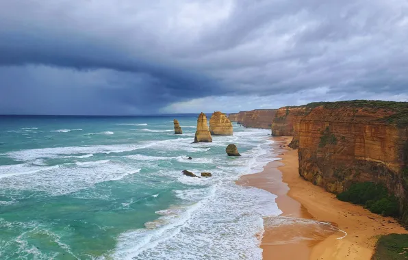Sea, coast, rocks, Australia, cliff