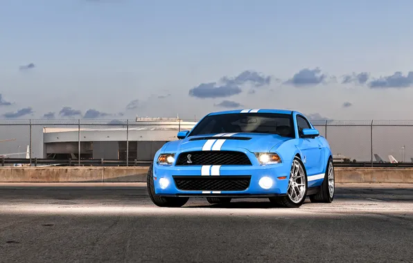 Авто, синий, фары, Shelby, GT500, мустанг, мускул-кар, ford