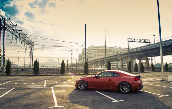 Дорога, парковка, Toyota, диски, боком, GT86, Rocket, Bunny