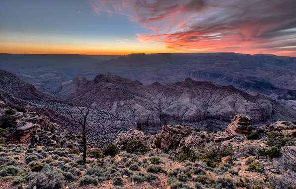 Картинка закат, Каньон, Arizona, the Grand Canyon Desert