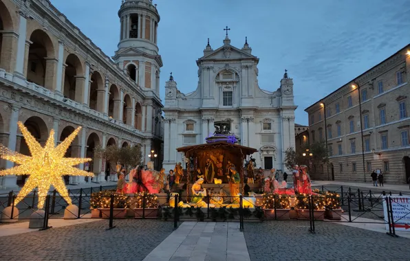 City, italy, basillica, marche