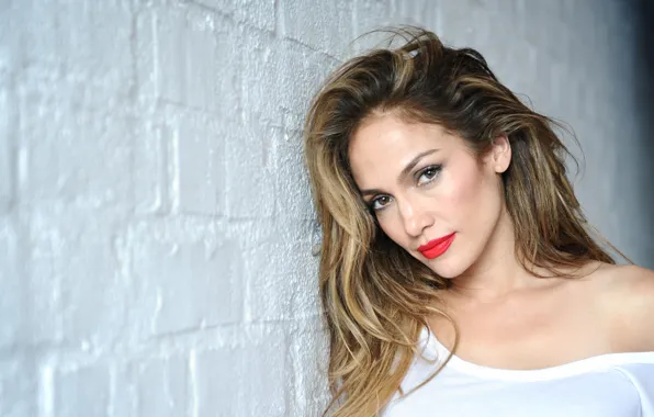 Взгляд, стена, макияж, актриса, певица, Jennifer Lopez, hair, Дженнифер Лопес