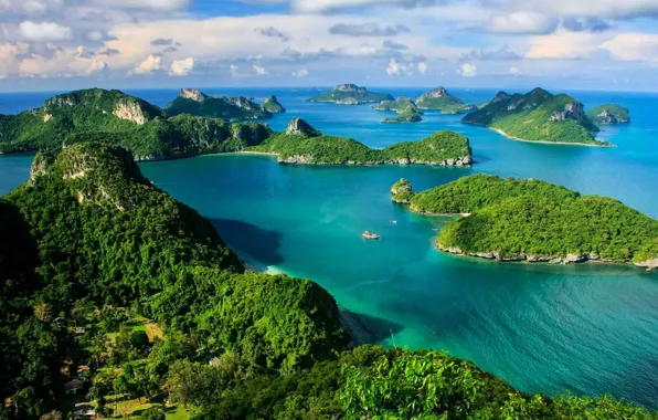 Острова, океан, побережье, Таиланд, Thailand, Ang-Thong Marine Park, морской парк Анг-Тонг