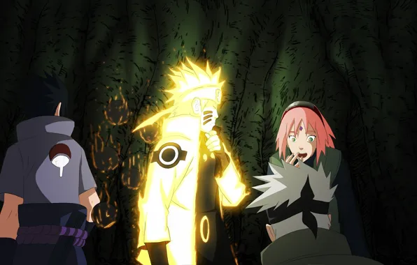 Аниме, арт, пещера, парень, Наруто, Naruto, команда 7, Наруто Узумаки