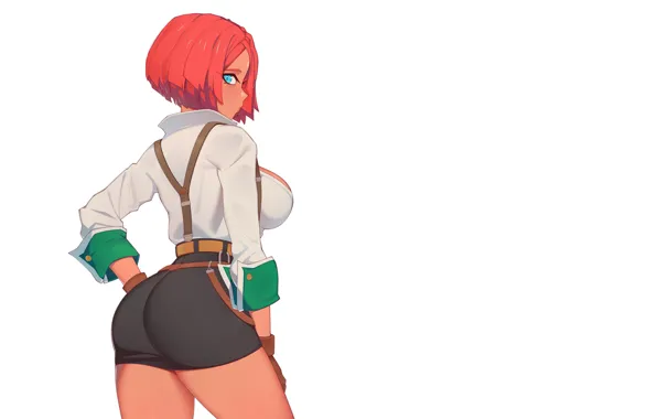 Kawaii, girl, anime, short hair, butt, cute, backside, tan