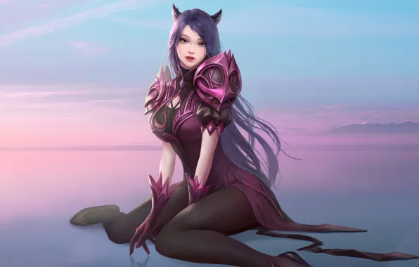 Девушка, Рисунок, Взгляд, Стиль, Girl, Костюм, Fantasy, Beautiful