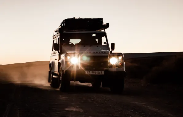 Land Rover, Lights, Defender, Desert, Offroad