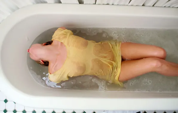 Wallpaper, girl, sexy, wet, legs, nipples, water, bath