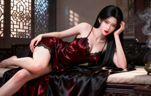 Картинка girl, beautiful, brunette, ai art
