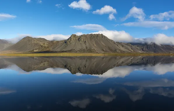 Отражение, гора, Исландия, Iceland, Myrasysla, Borgarnes