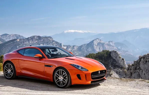 Jaguar, coupe, orange, f type