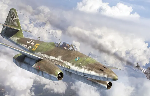 Luftwaffe, North American P-51 Mustang, Schwalbe, Messerschmitt Me.262, немецкий турбореактивный истребитель