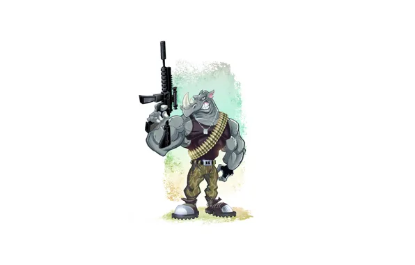 Оружие, носорог, rhino, военный, rhinoceros