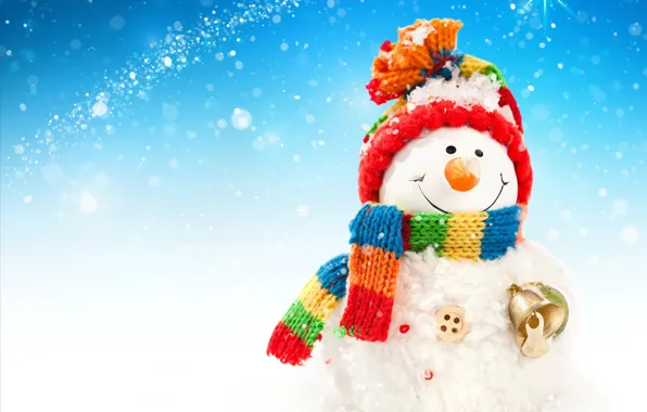 Картинка Новый Год, Рождество, снеговик, christmas, new year, winter, snow, snowman