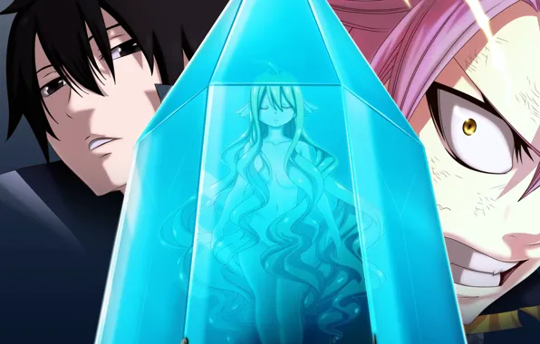 Аниме, арт, Fairy Tail, Нацу Драгнил, Хвост феи, Зереф, Мавис