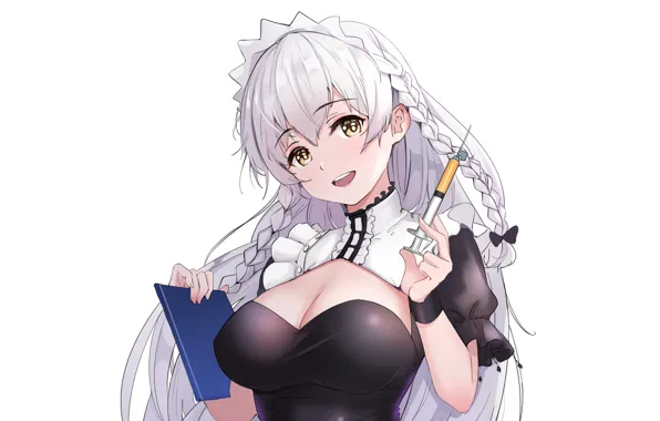 Girl, sexy, cleavage, blouse, long hair, boobs, anime, beautiful
