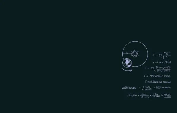 Картинка Earth, minimalism, math, drawing, simple background, Blackboard, calculations