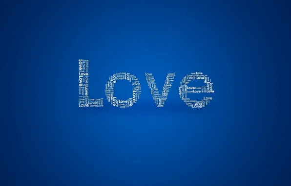 Надпись, Love, синий фон, Текстуры
