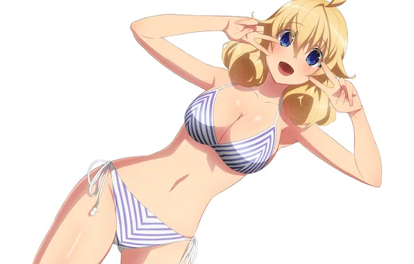 Girl, sexy, cleavage, boobs, sexy girl, anime, blue eyes, beautiful