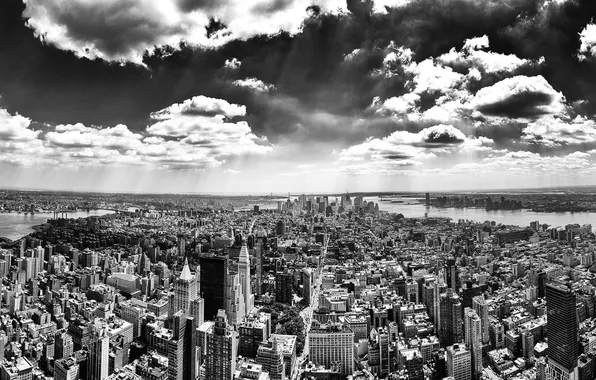 Картинка город, высота, new york