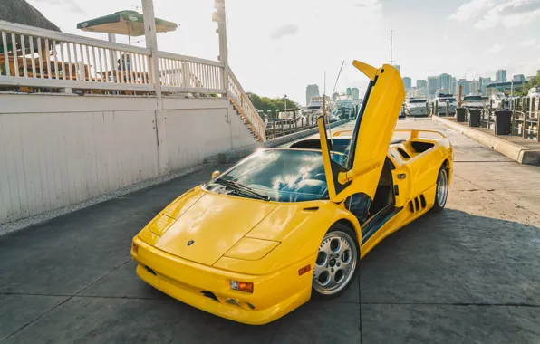 Yellow, Supercar, Lamborghini Diablo