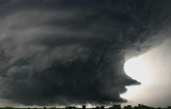 Картинка поле, облака, буря, ураган