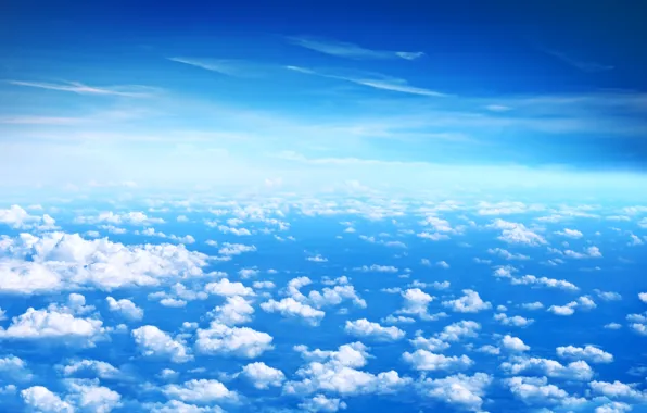 Картинка небо, облака, голубое, высота, белые, Beautiful clouds, blue sky