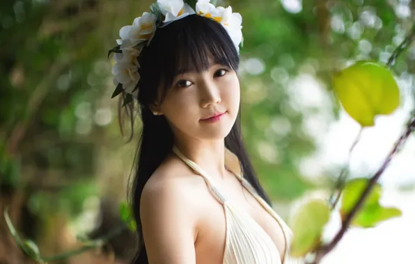 Girl, blouse, long hair, smile, beautiful, pretty, lips, face