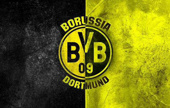 Черный, Желтый, Лого, Футбол, Фон, Логотип, Borussia Dortmund, Боруссия Дортмунд