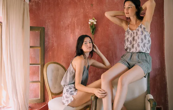 Girls, look, models, gorgeous, pajamas