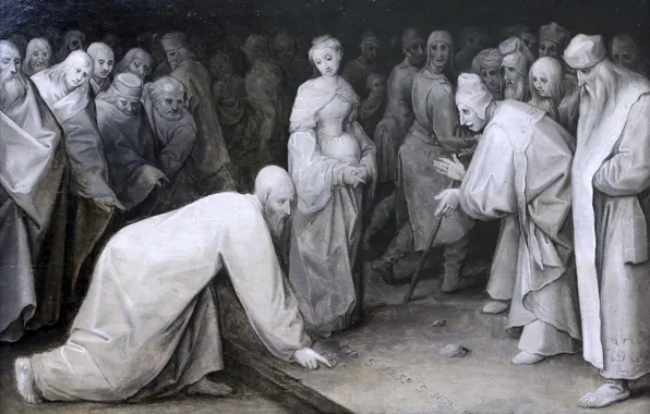 Мюнхен, художник, картинная галерея, Neue Pinakothek, Le Christ et le femme adultère, Ян Брейгель, фламандский, …