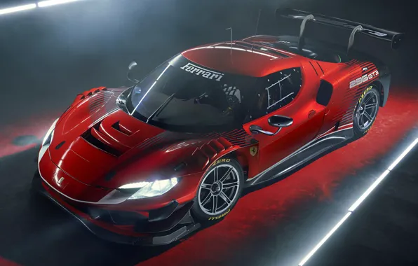 Картинка Ferrari, вид сверху, 2022, Ferrari 296 GT3, 296 GT3