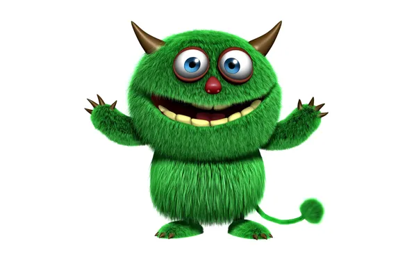 Картинка monster, face, funny, cute, fluffy