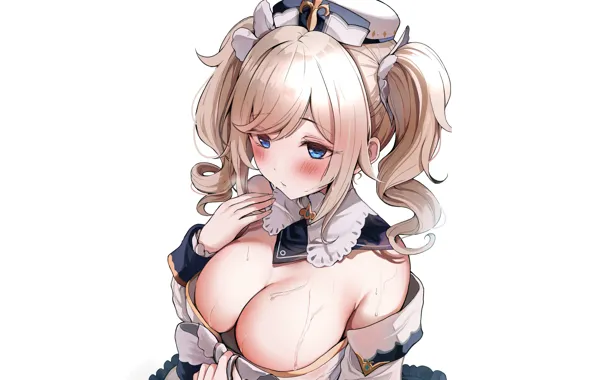 Girl, sexy, cleavage, long hair, dress, boobs, anime, beautiful