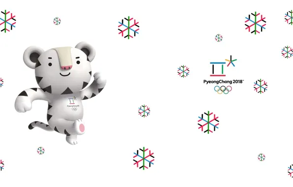 Картинка Белый тигр, Soohorang, Сухоран, Талисман, Пхенчхан, Олимпийская игра