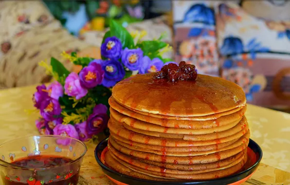 Картинка Цветочки, Сладости, Блины