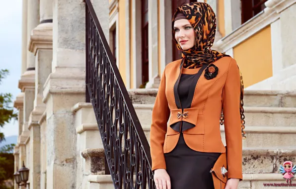 Modern hijab clothing, Turk, girl. model