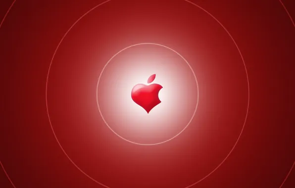 Компьютер, сердце, apple, mac
