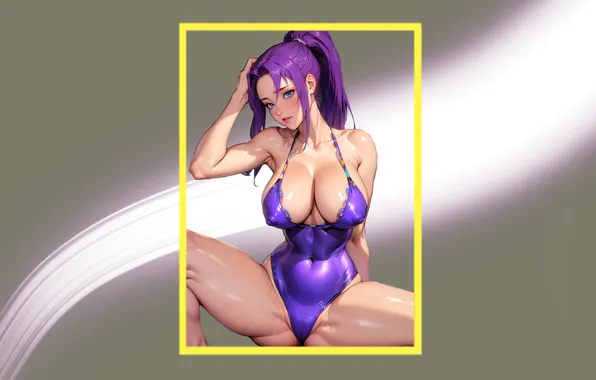 Kawaii, girl, hot, nipples, boobs, anime, pretty, purple