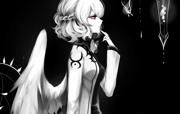 Девушка, капли, Touhou, Тохо, Тоухоу, аниме игра