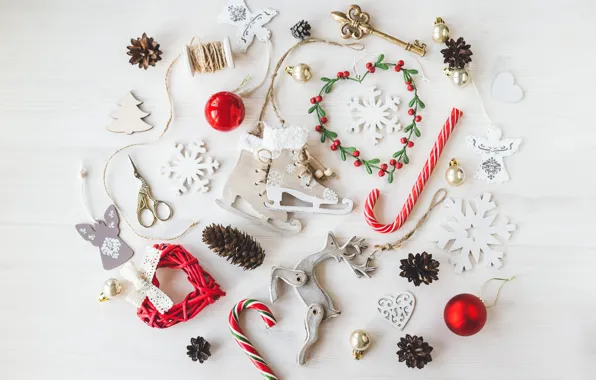 Шары, Новый Год, Рождество, white, vintage, merry christmas, decoration, xmas
