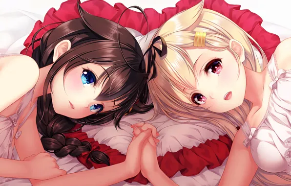 Sexy, babydoll, long hair, girls, brown hair, anime, blue eyes, beautiful
