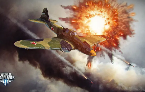 Картинка взрыв, самолет, СССР, aviation, авиа, MMO, Wargaming.net, World of Warplanes