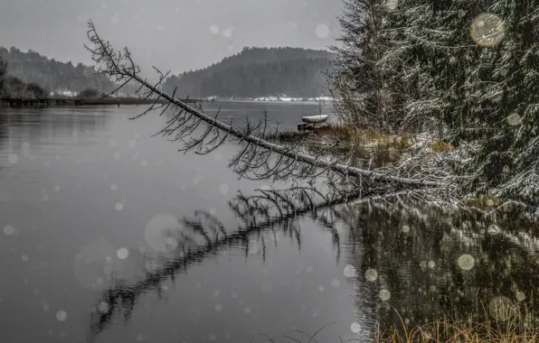Картинка Финляндия, ноябрь, winter is coming, река