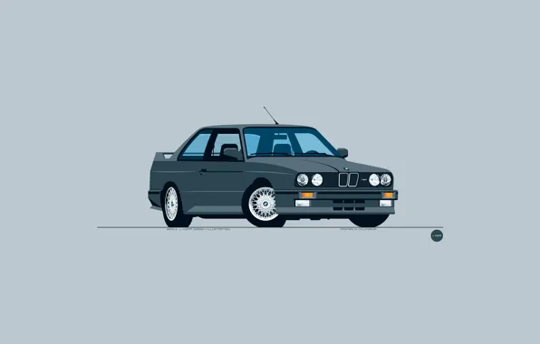 Авто, Черный, Рисунок, BMW, Машина, БМВ, Арт, BMW M3