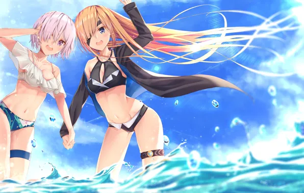 Картинка лето, небо, вода, девушка, Fate / Grand Order, Судьба великая кампания