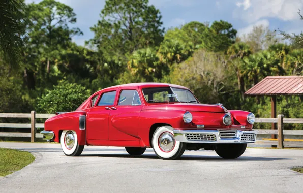 Авто, ретро, red, sedan, Tucker