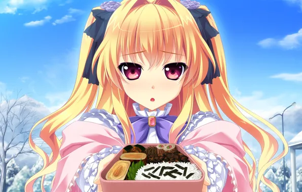 Девушка, Взгляд, Угощение, baka moe heart ni ai wo komete!